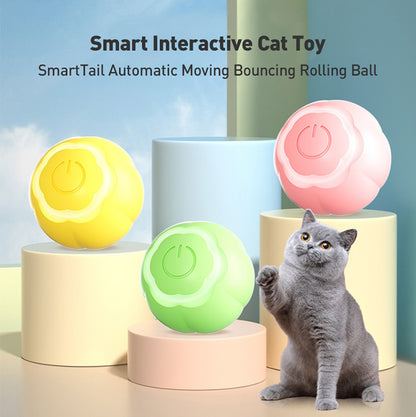 Interactive Cat Ball Toy Pink Petal