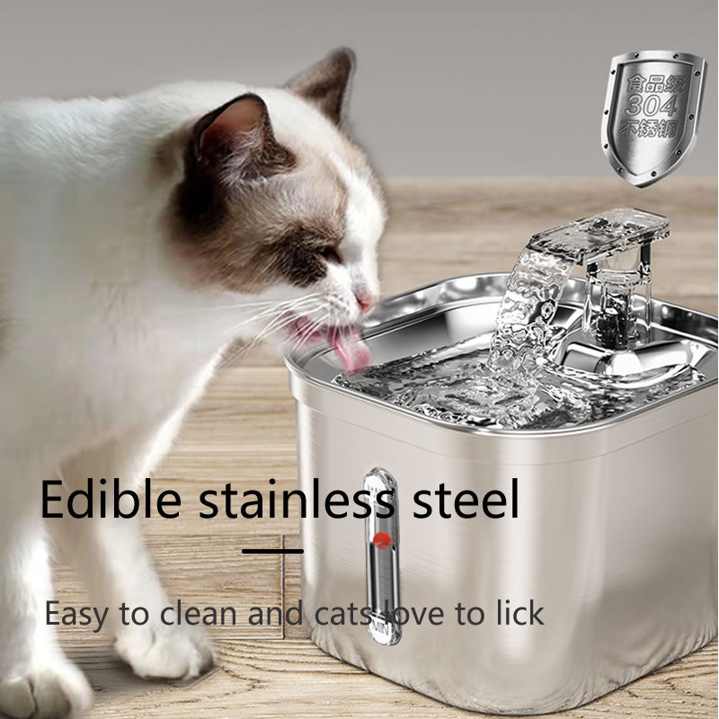 Stainless Steel Pet Water Fountain 2.2L