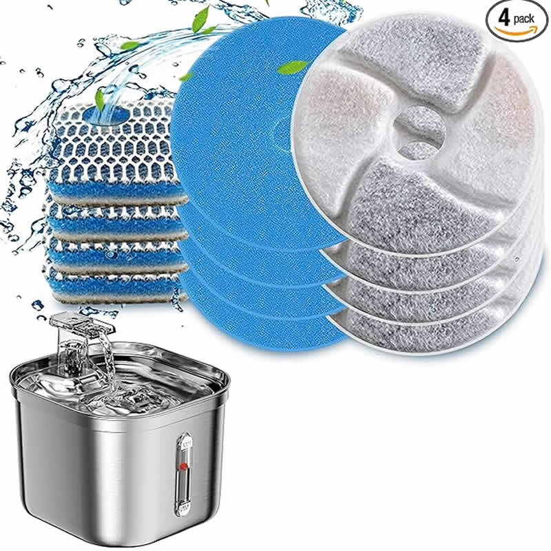 Stainless Steel Pet Water Fountain Filter 4 Pack